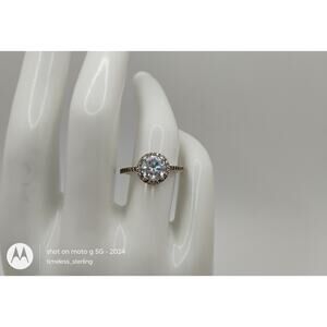 Pandora Halo Sterling Silver and CZ Ring in size 7